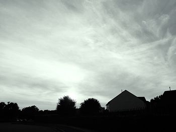 Low angle view of building against cloudy sky