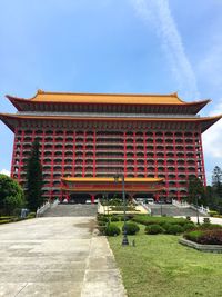 Exterior of temple building against sky