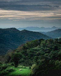 Sri lanka landscape, ella, sri lanka. mountain landscape in the morning with cloudy sky