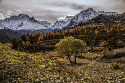 Scenic view of mountains against sky