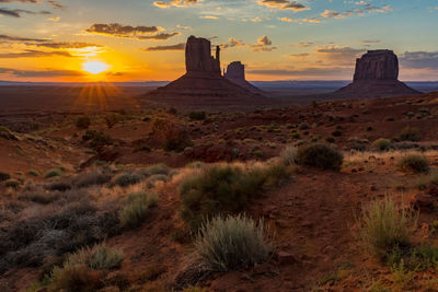 Scenic view of desert during sunset