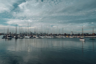 Sailboats in sea