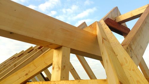 Low angle view of bridge against sky