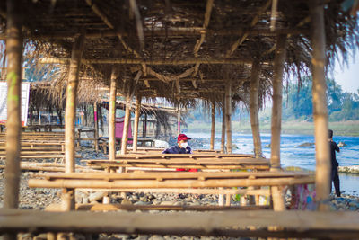 Pier on beach