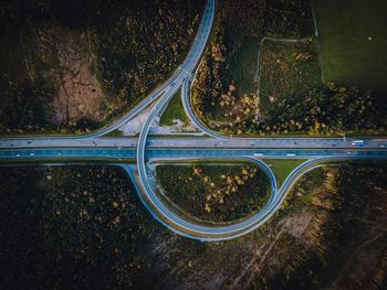 High angle view of road on street