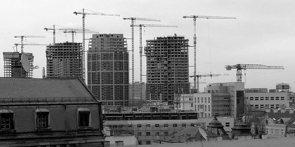 Buildings against sky in city