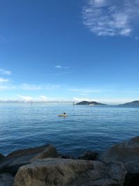 View of sea against blue sky