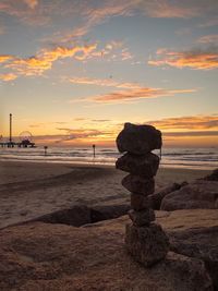 Scenic view of beach during sunset