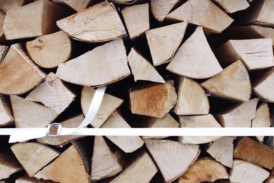 Full frame shot of logs