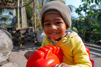 Portrait of boy smiling