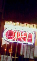 Close-up of neon sign