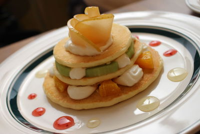 Close-up of breakfast in plate