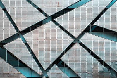 Full frame shot of patterned metal building exterior