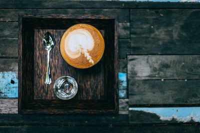 Directly above shot of coffee on table