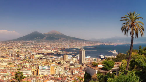 Cityscape with mountains in background