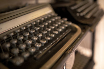 High angle view of computer keyboard