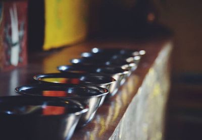 Close-up of wine glass on table