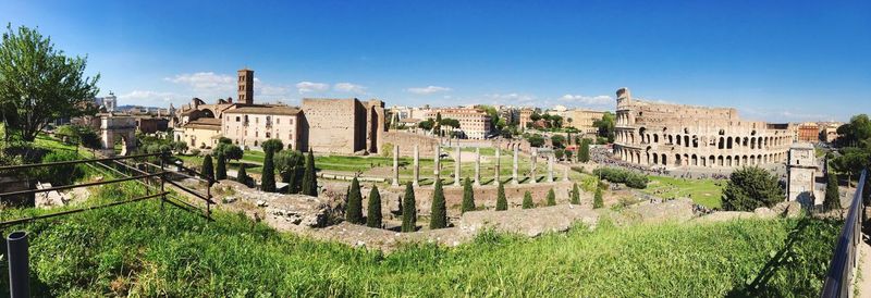 Panoramic view of the colosseum against sky