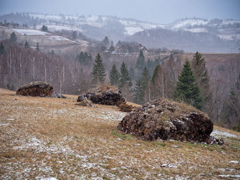 Scenic view of land against sky