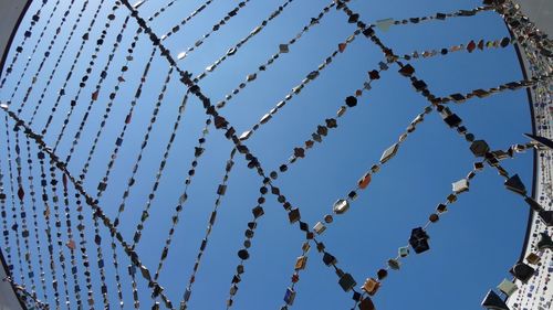 Low angle view of chainlink fence