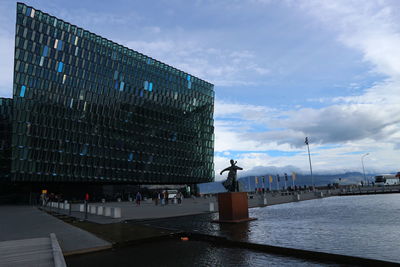 Modern building against sky in city