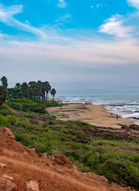 Scenic view of beach against sky