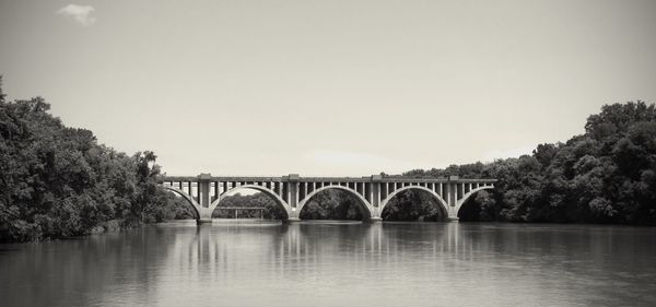 Bridge over river against clear sky