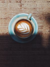 Directly above shot of coffee on table