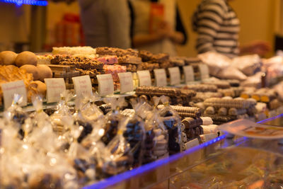 Close-up of food for sale in market