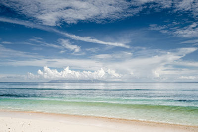 Beautiful view of cristo rei backside beach or known as dolok oan beach in dili, timor leste. 