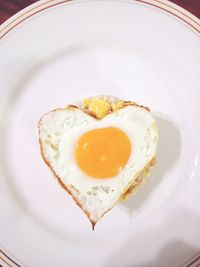 High angle view of breakfast served in plate