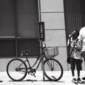 Bicycle parked in parking lot