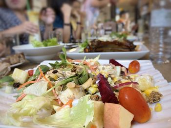 Close-up of food on table
