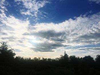 Low angle view of silhouette trees against sky during sunset