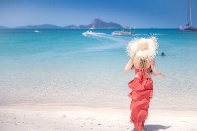 Full length of child on beach