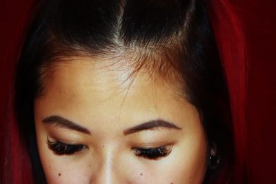 Close-up portrait of young woman