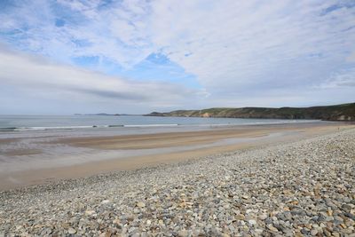 Scenic view of beach against sky