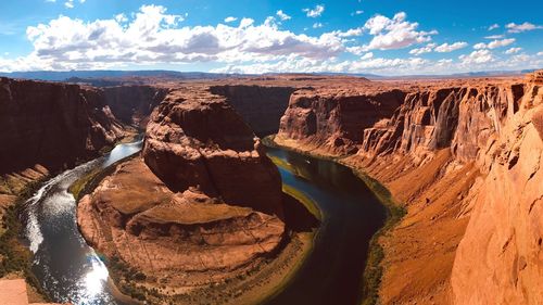 Panoramic view of rock formations against sky