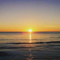 Scenic view of sea at sunset