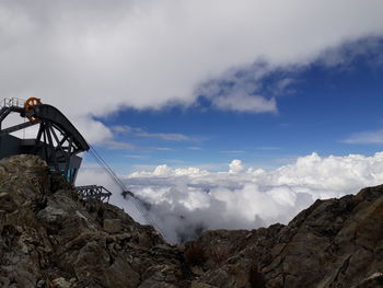 Low angle view of mountain against sky