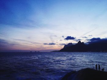 Scenic view of sea at sunset