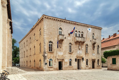 City hall  on central square in trogir, croatia