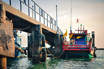 Fishing boats at pier.