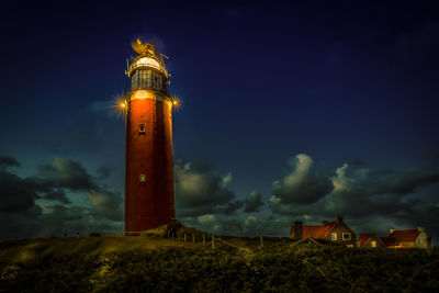 Low angle view of lighthouse against the sky