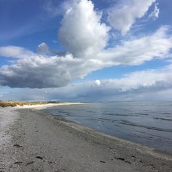 Scenic view of beach against sky