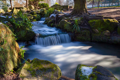 Scenic view of waterfall