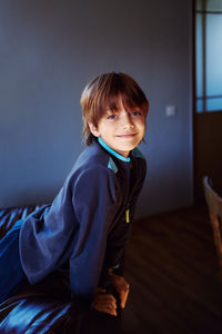 Side view of boy looking away