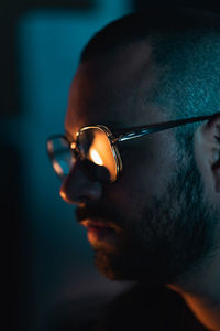 Close-up of man wearing sunglasses