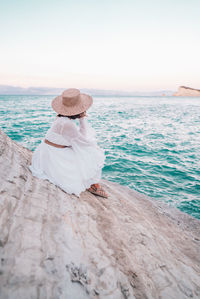 Full length of woman on beach