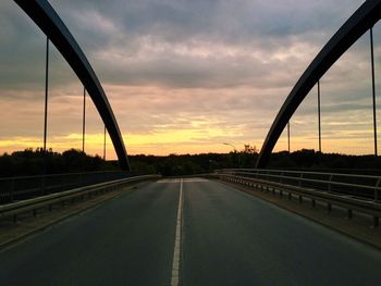 View of road at sunset